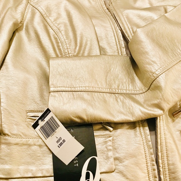 NEW🔥Metallic Nine West LEATHER Jacket - Picture 3 of 6